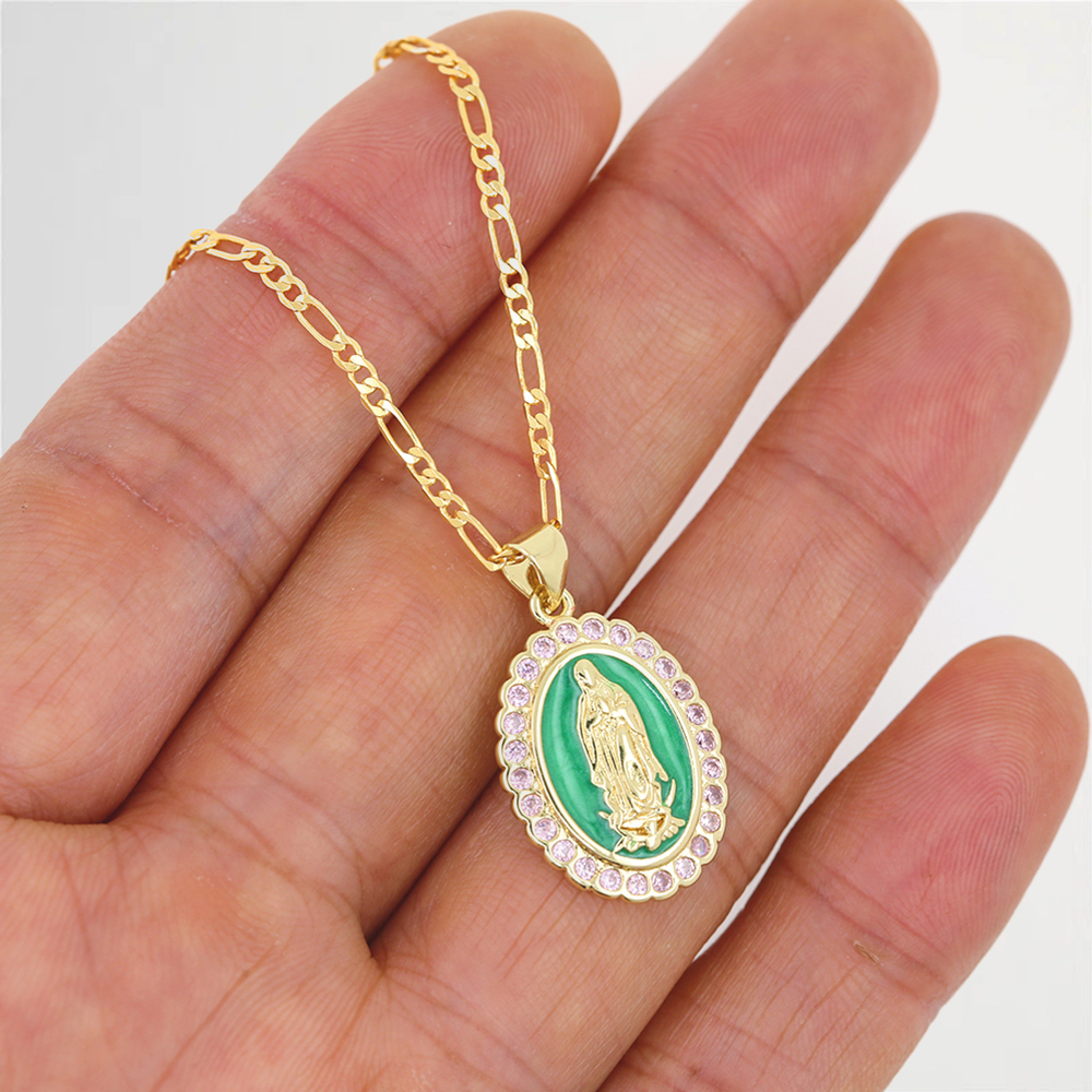 Virgin Mary Charm Gold Plated Necklace