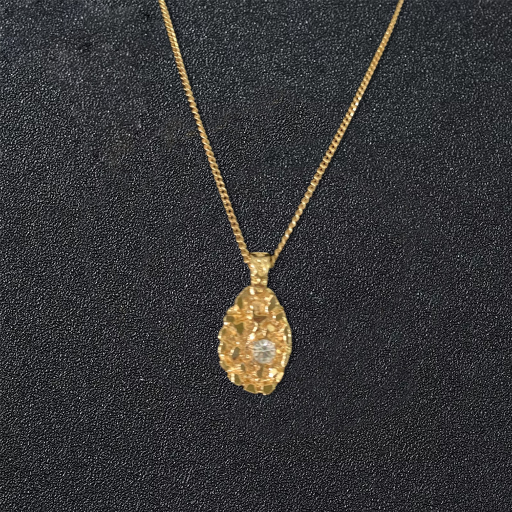 Nugget Style Gold Plated Necklace With Birthstone