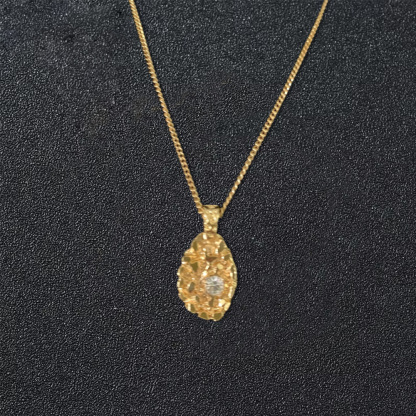 Nugget Style Gold Plated Necklace With Birthstone