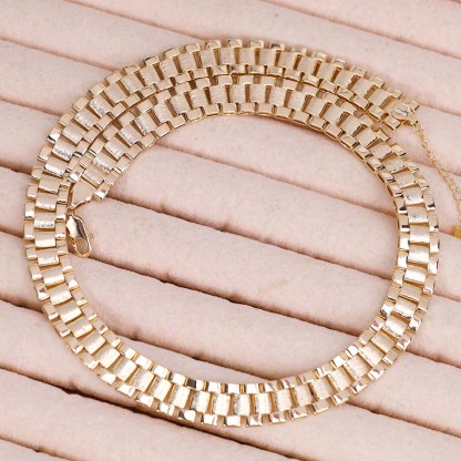 Rolex Style Link Chain Gold Plated Necklace