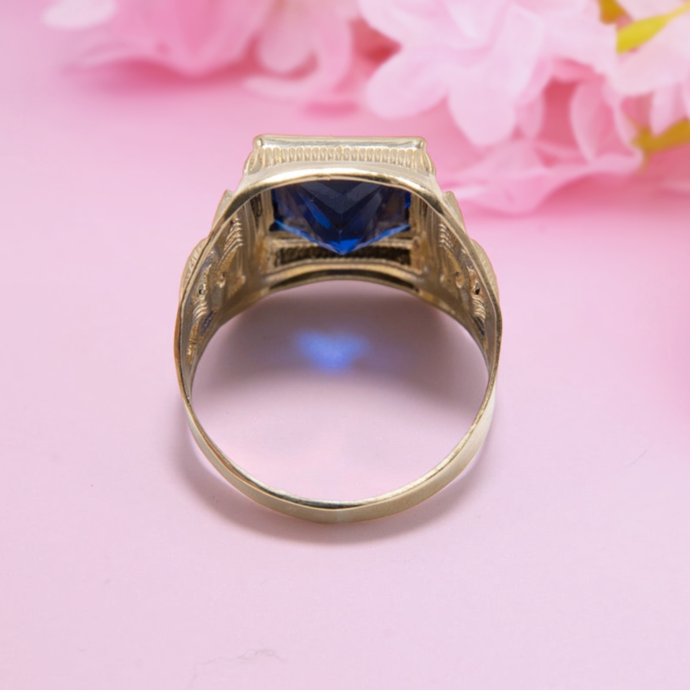 Men's Birthstone Ring Custom Gold Plated Ring