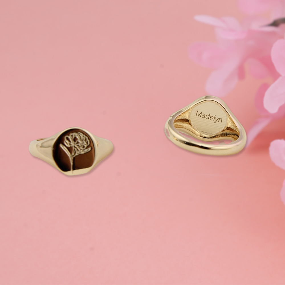 Personalized Actual Drawing Logo Ring Custom Picture Ring