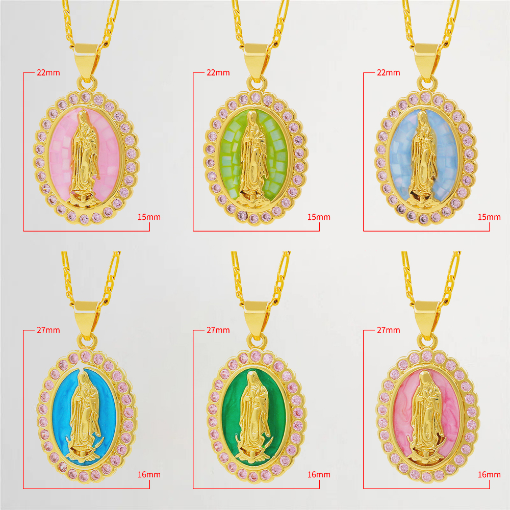 Virgin Mary Charm Gold Plated Necklace