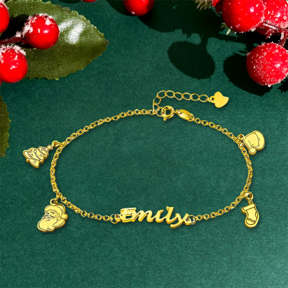 Christmas Bracelet Custom Name Bracelet