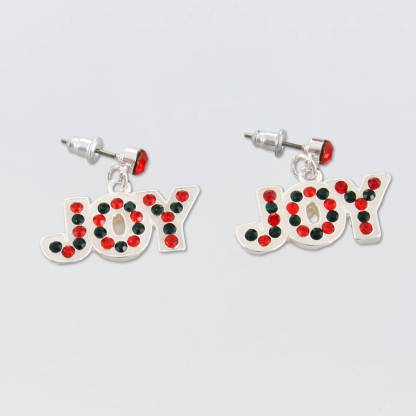 Personalized Christmas Gift Name Stud Earrings With Crystal