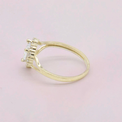 Heart Birthstone Ring Gold Plated Ring