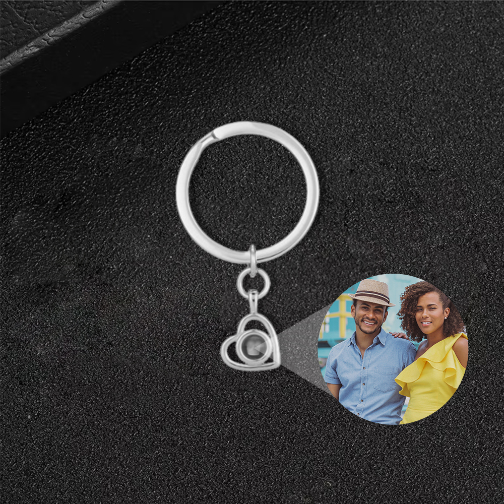 Heart Shaped Photo Keychain