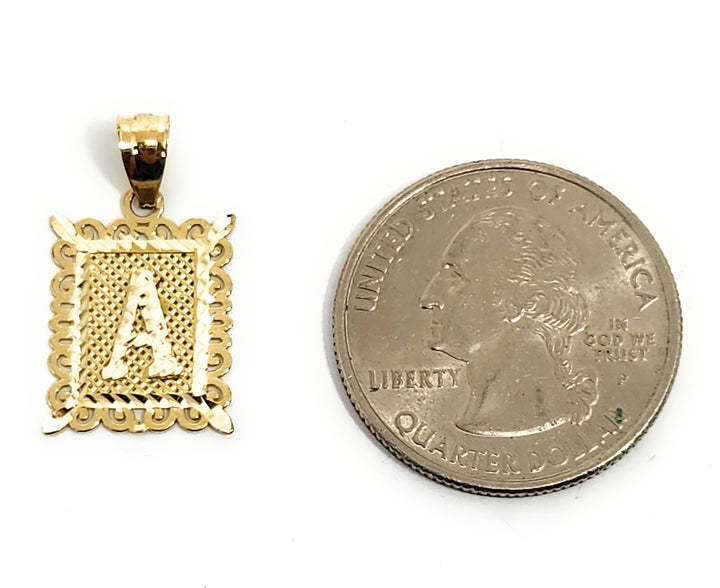 Nugget Style Square Custom Initial Pendant Necklace