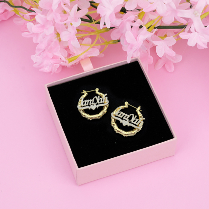 Stainless Steel Jewelry Set Personalized Name Necklace Name Bracelet And Name Earrings