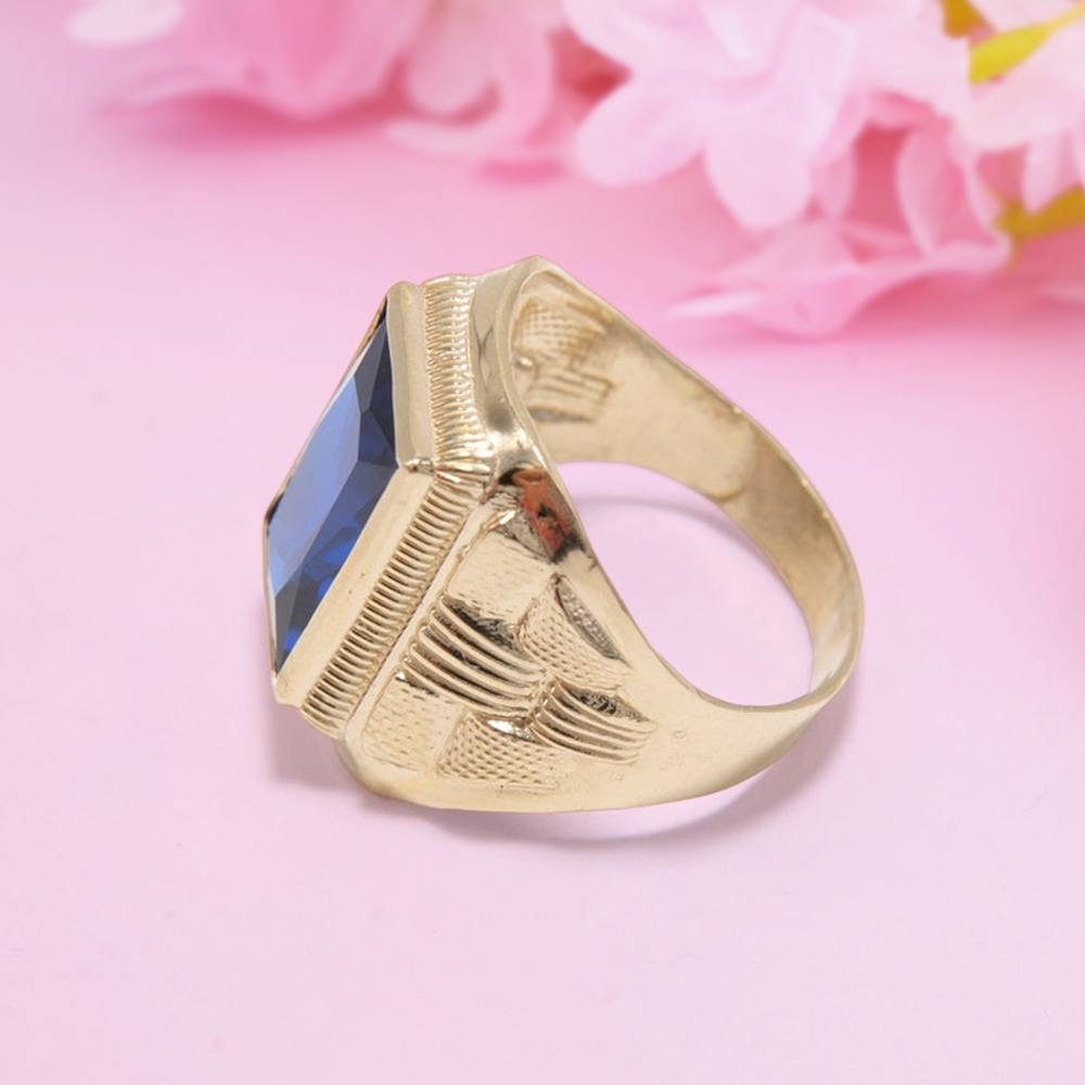 Men's Birthstone Ring Custom Gold Plated Ring
