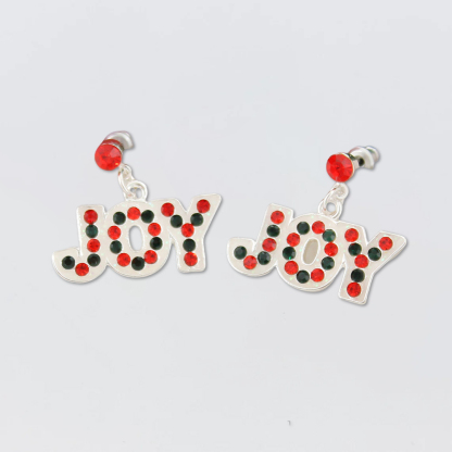 Personalized Christmas Gift Name Stud Earrings With Crystal
