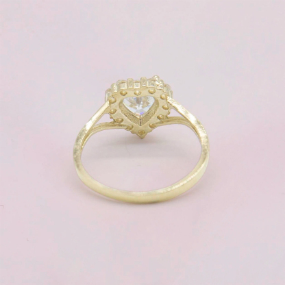 Heart Birthstone Ring Gold Plated Ring