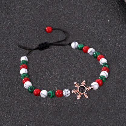 Colorful Beads Snowflaker Photo Projection Necklace