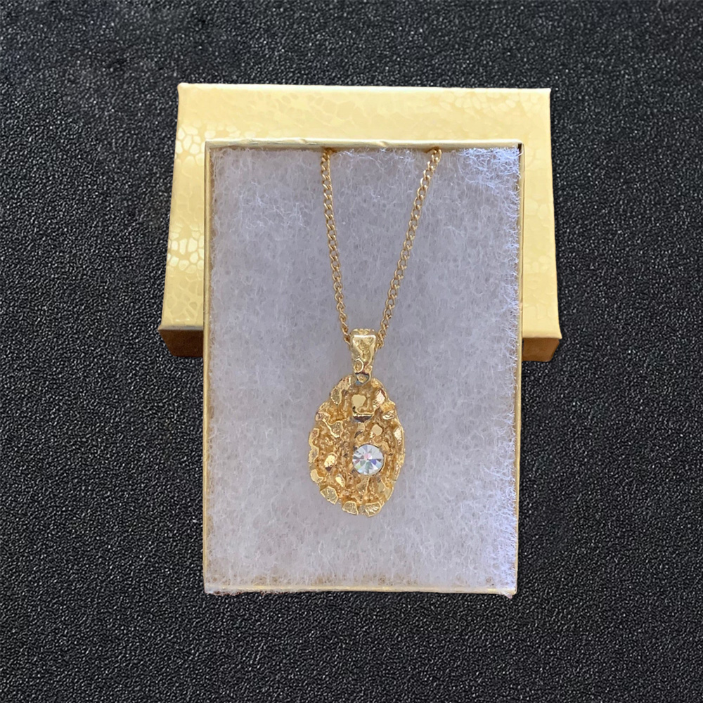 Nugget Style Gold Plated Necklace With Birthstone