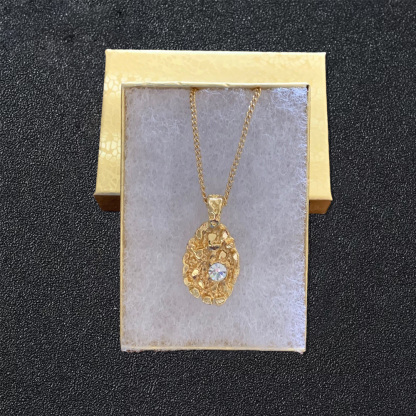 Nugget Style Gold Plated Necklace With Birthstone