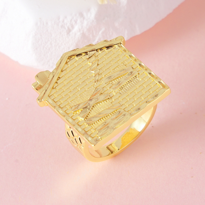 Trap House Ring Gold Plated Personalized Engraved Ring