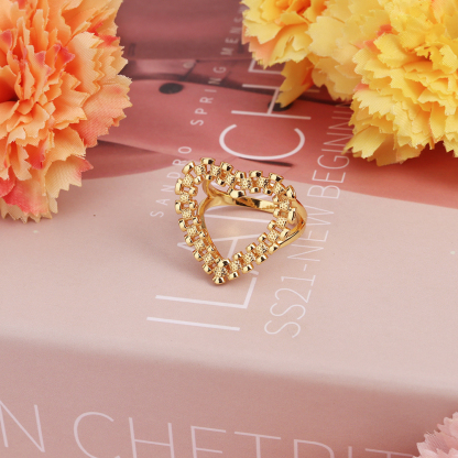 Diamond Cut Rolex Style Heart Frame Personalized Custom Engraved Ring