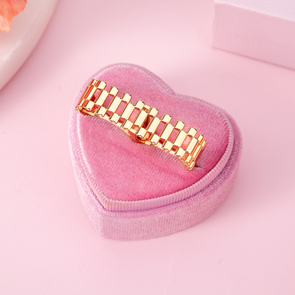 Rolex Style Two Finger Ring Gold Plated Ring