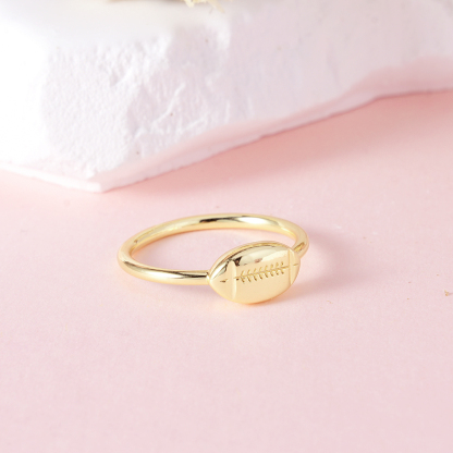 Dainty Football Ring Custom Engraved Ring