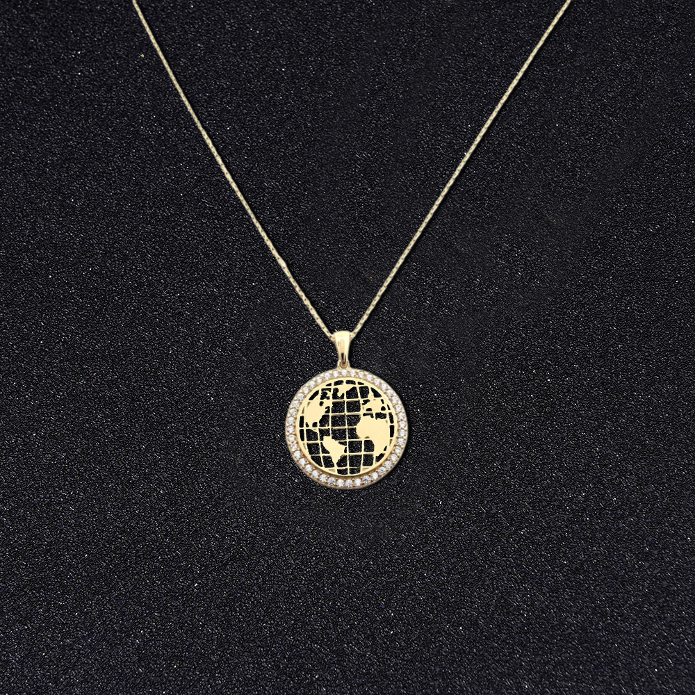 World Map Pendant Necklace