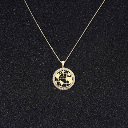 World Map Pendant Necklace