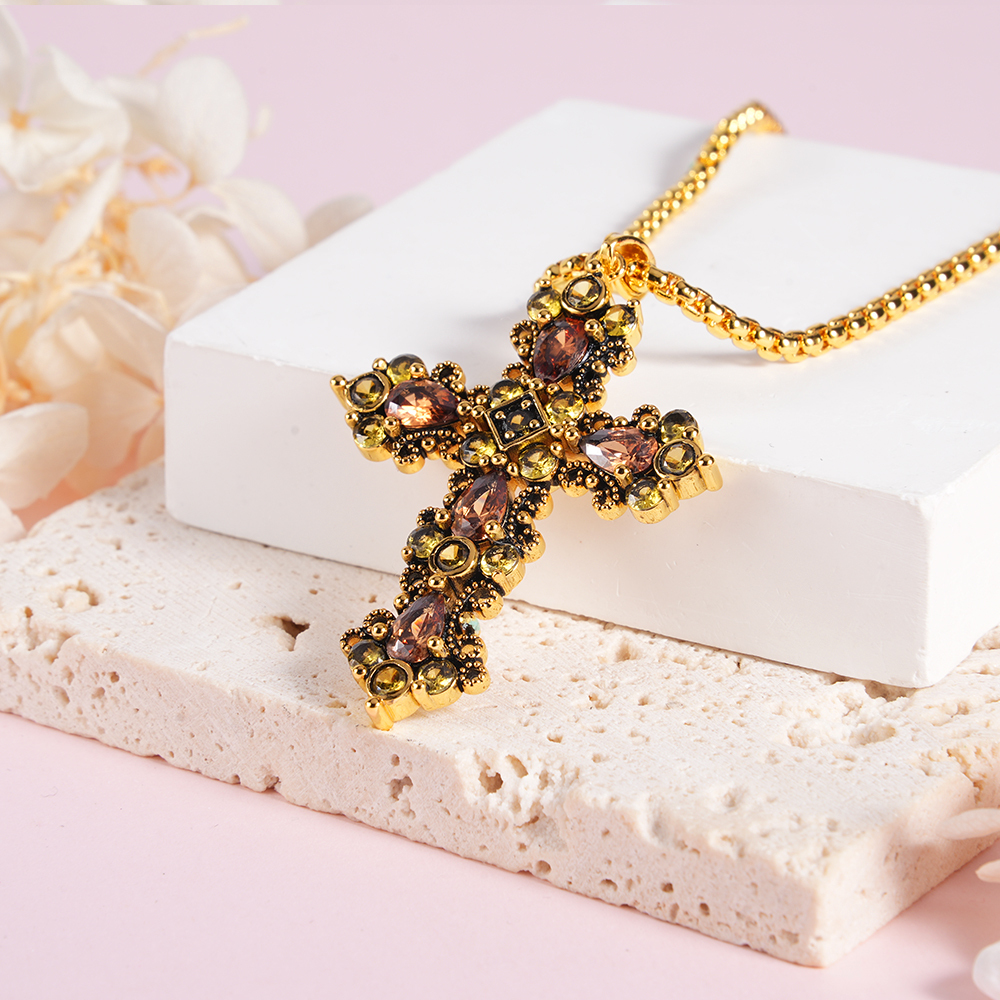 Gold Plated Cross Pendant Necklace