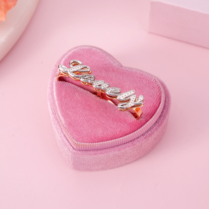 Double Layer Two Finger Ring Personalized Name Ring