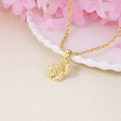Gold Plated Money Bag Lucky Charm Pendant Necklace 