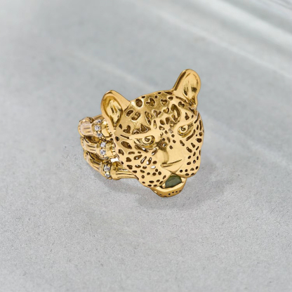 Vintage Gold Jaguar Ring Gold Plated Ring