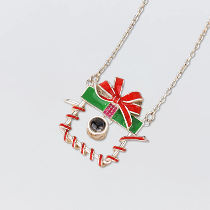 Personalized Christmas Photo Projection Gift Box Necklace