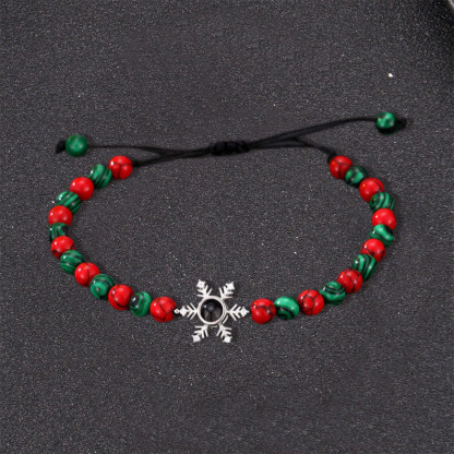 Colorful Beads Snowflaker Photo Projection Necklace