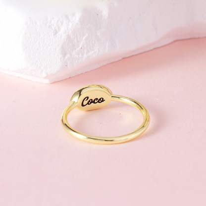 Dainty Football Ring Custom Engraved Ring