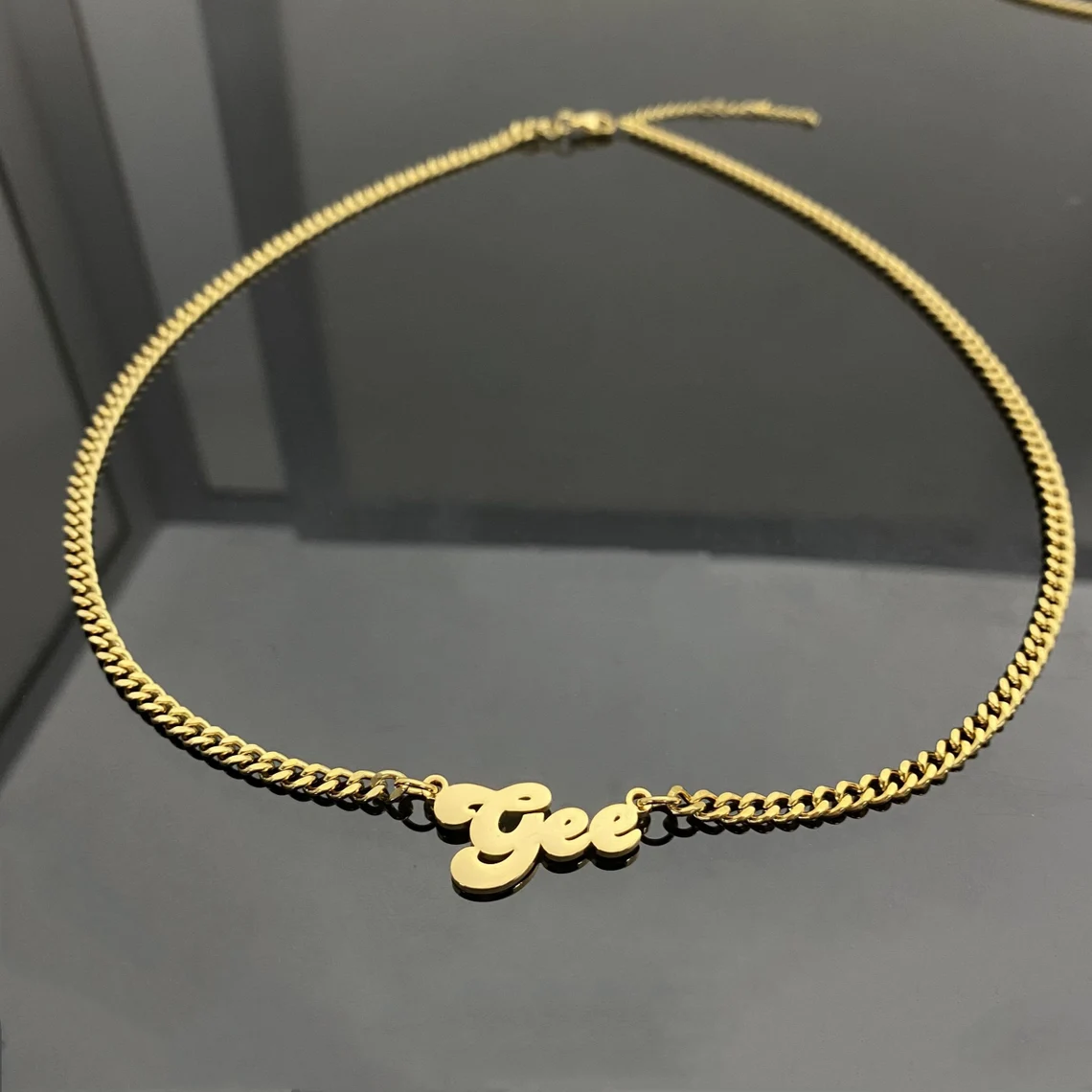 Customized Gold Plated Vintage Inspired Name Necklace