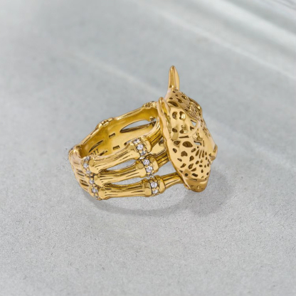Vintage Gold Jaguar Ring Gold Plated Ring