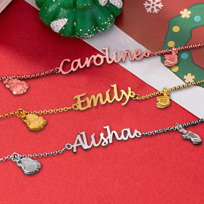 Christmas Bracelet Custom Name Bracelet