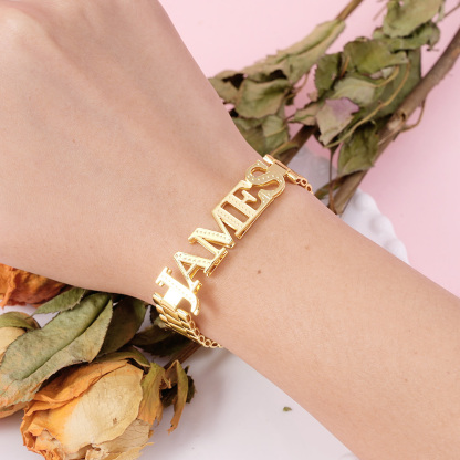 12mm Watch Band Chain Double Plated Personalized Gold Plated Name Bracelet