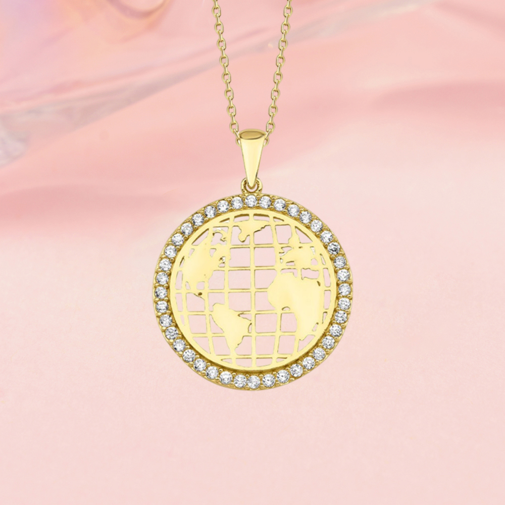 World Map Pendant Necklace