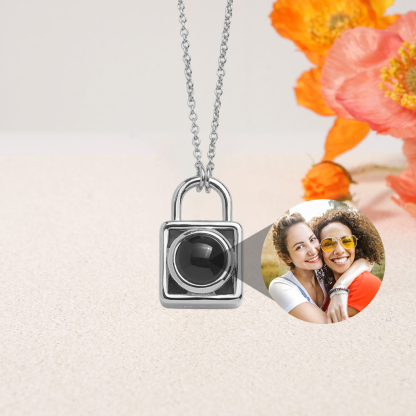 Personalized Lock Photo Projection Necklace