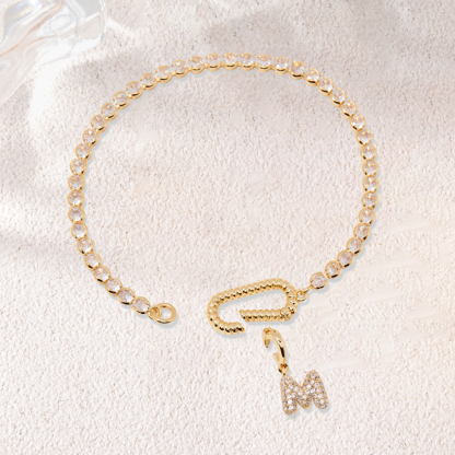Custom Tennis Chain Initial Bracelet