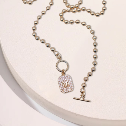 Personalized Zircon Letter Necklace Custom Layered Necklace