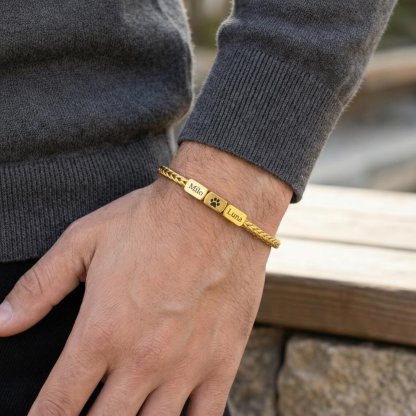 Personalized Pet Engraved Name Bracelet Dog & Cat Jewelry