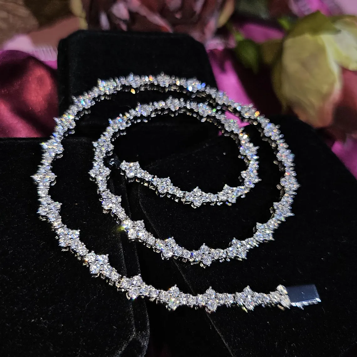 Iced Out Cross Tennis Chain Cubic Zirconia Hip Hop Choker