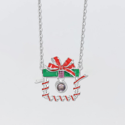 Personalized Christmas Photo Projection Gift Box Necklace