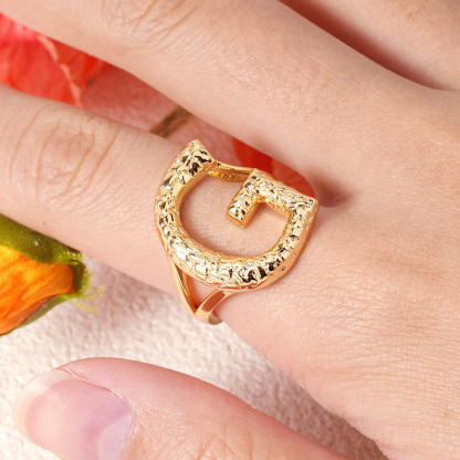 Nugget Ring Gold Plated Personalized Custom Initial Ring