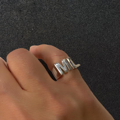 Personalized Custom Gold Plated 2 Letters Ring
