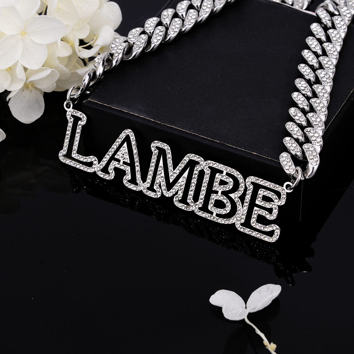 Hip Hop Style Cuban Chain Hollow Capital Letter Custom Initial Name Necklace