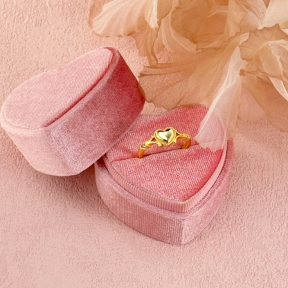 Gold Plated Zirconia Heart Ring Promise Ring