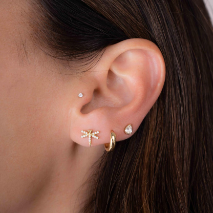 Woman Golden Zirconia Dragonfly Stud Earrings Gifts for Her