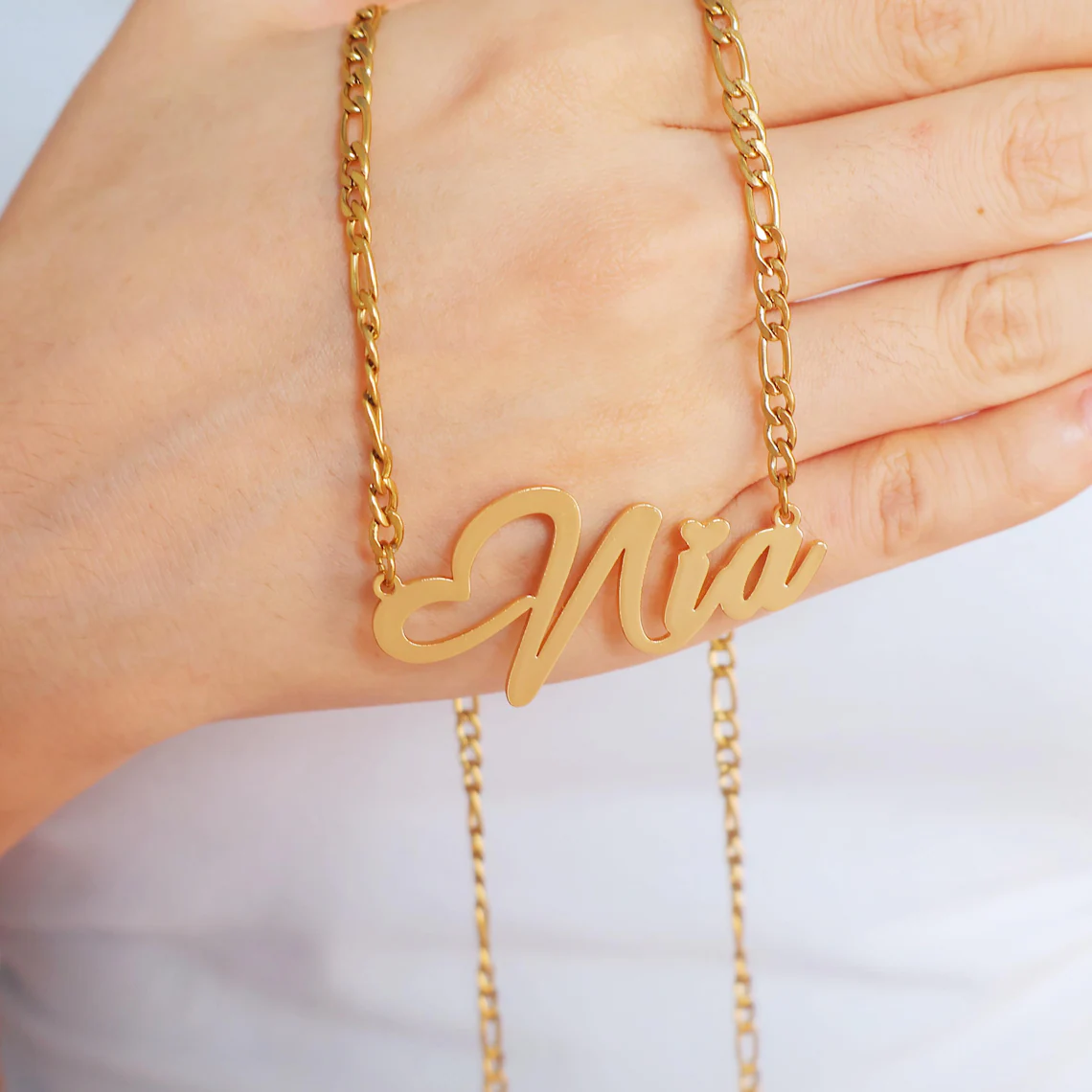 Heart Nameplate Personalized Necklace