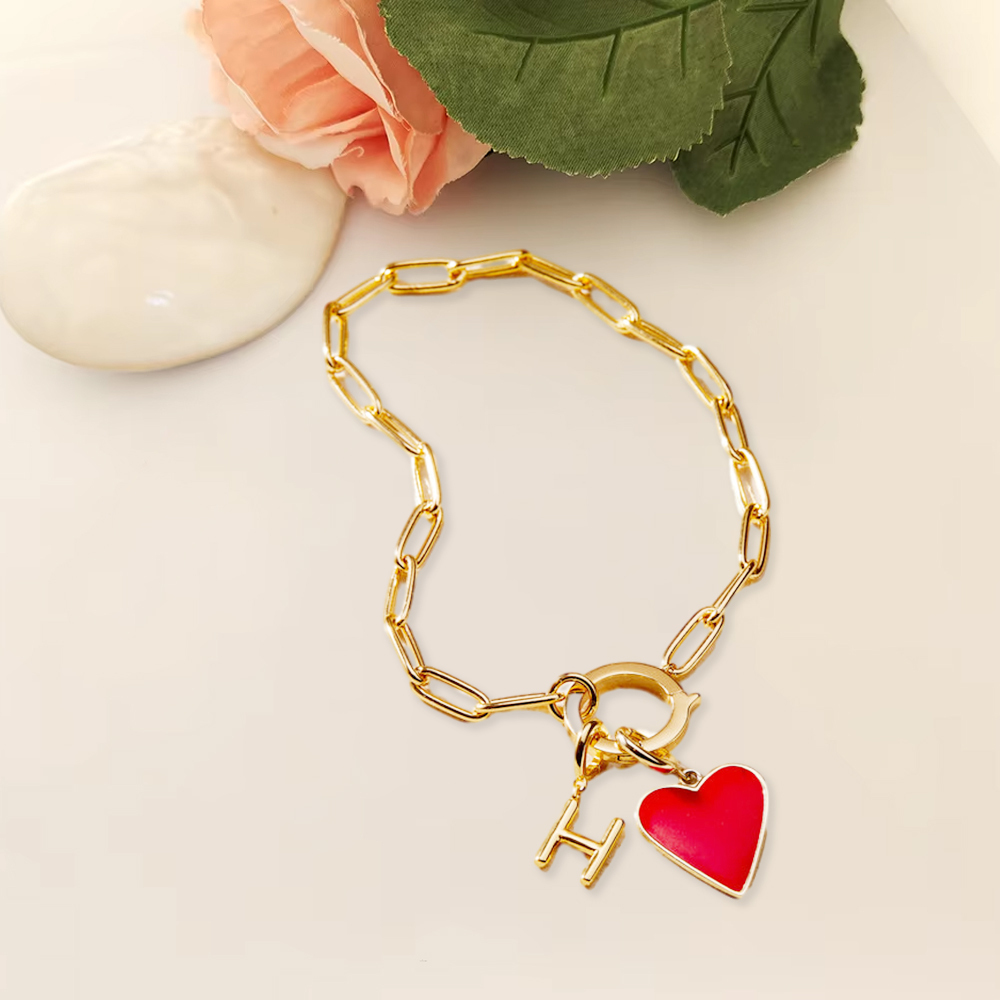 Personalized Romi Initial Heart Bracelet[Copy]Custom Romantic Initial 